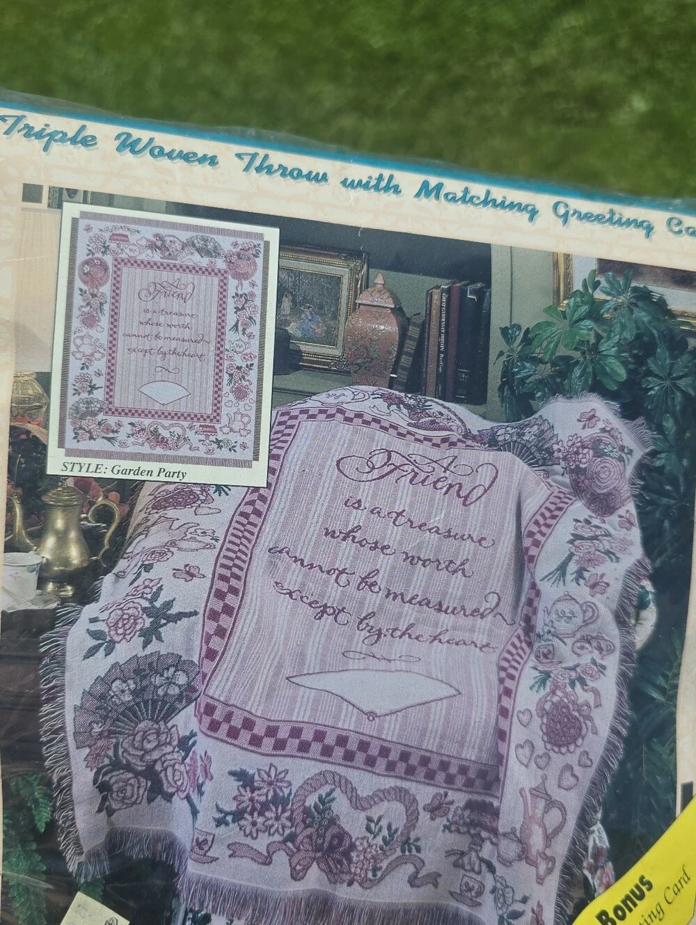Vintage Triple Layer Woven Jacquard Blanket Throw 50X60